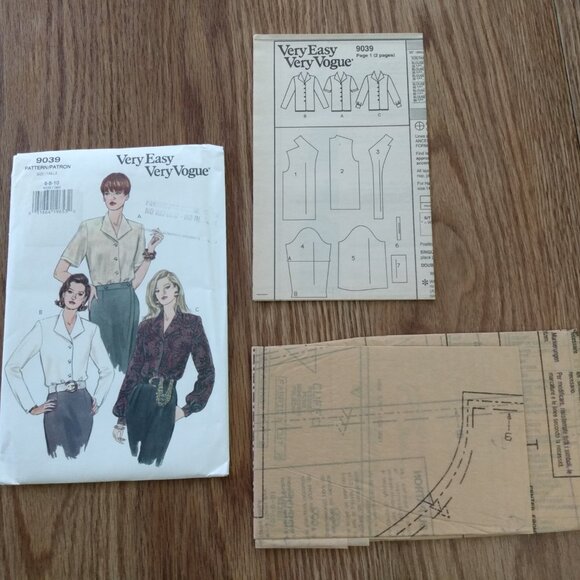 Vintage Vogue Blouse Shirt Sewing Pattern 6-10 UNCUT 9039 90s - Picture 13 of 14